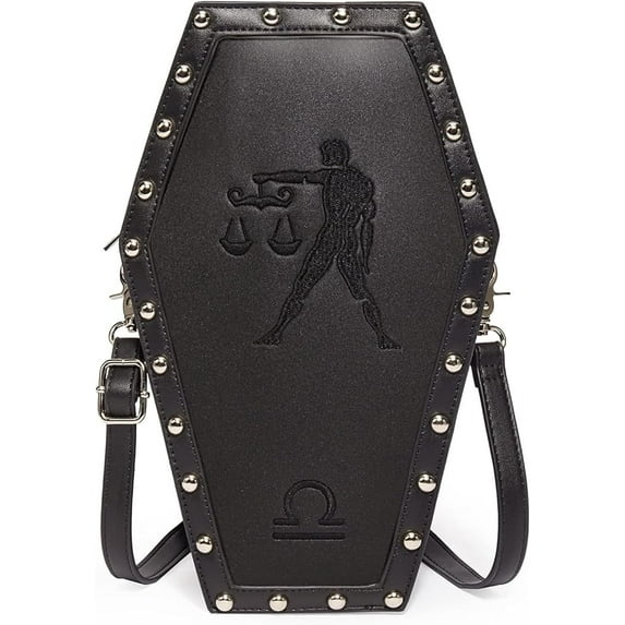 12 Constellation Coffin Bag Gothic Backpack with Exquisite Embroidery Pattern Small Backpack