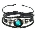 thumbnail image 1 of 12 Constellation Complete Bracelet Set Vintage Leather Rope Braid with Time Gemstone Affordable Fashion Jewelry for Birthday Valentine’s Day Gift Adjustable Horoscope Charm Bracelet, 1 of 3