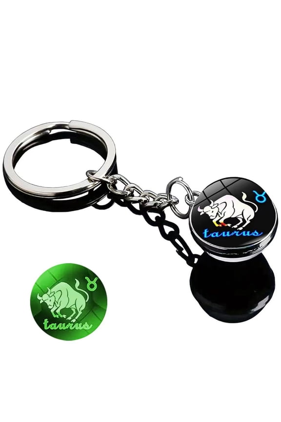 12 Constellation Keychain Zodiac Creative Galaxy Pendant Astrology/Birthday For Horoscope Lovers Gifts for Men Women (Taurus)