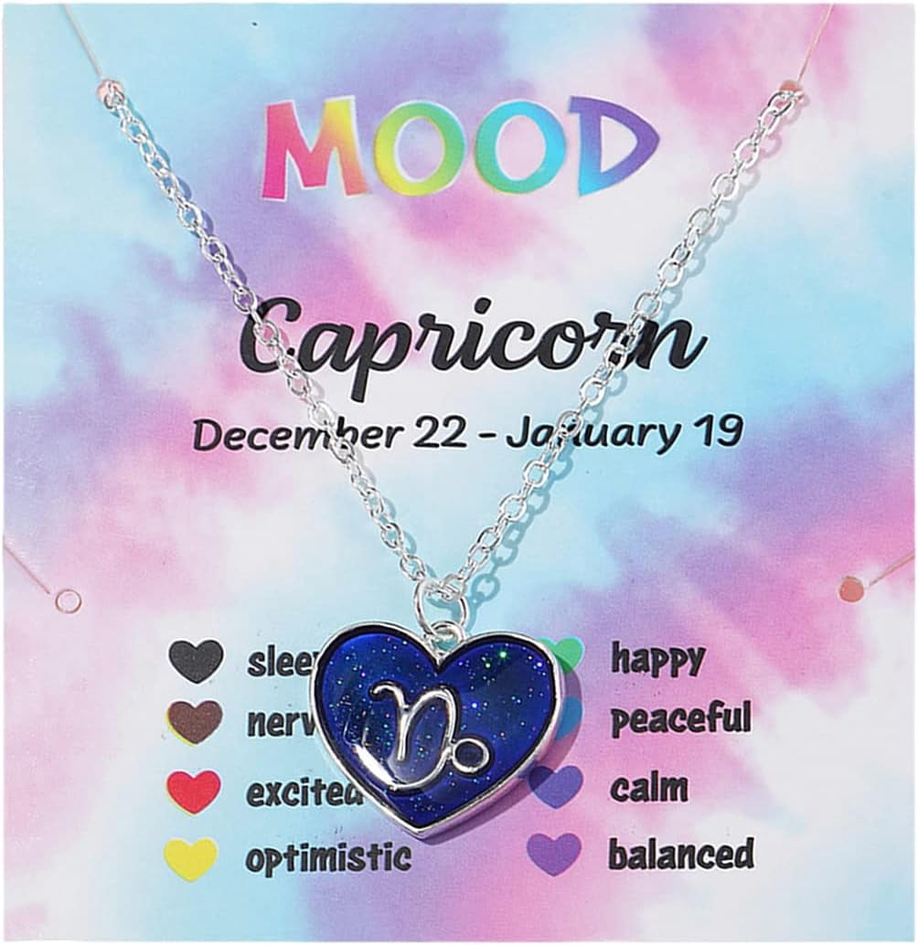 12 Constellation Zodiac Necklace Mood Necklace Temperature Sensing ...