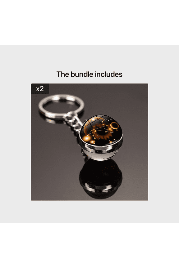 12 Constellations Car Key Ring, Starry Sky Luminous Keychain Glass Ball Key Chain Pendant Gifts Car Accessories