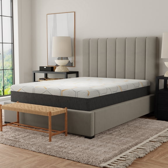 12" Copper Gel Cooling Memory Foam Mattress With Edge Support And Air Grid Base King Split Head