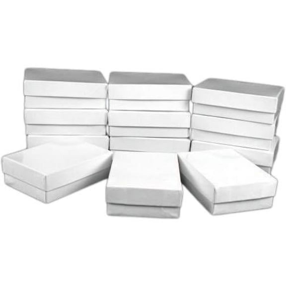 12 Cotton Boxes White Pendant Chain Jewelry Displays