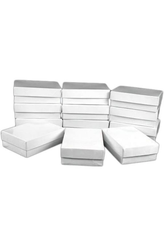 12 Cotton Boxes White Pendant Chain Jewelry Displays