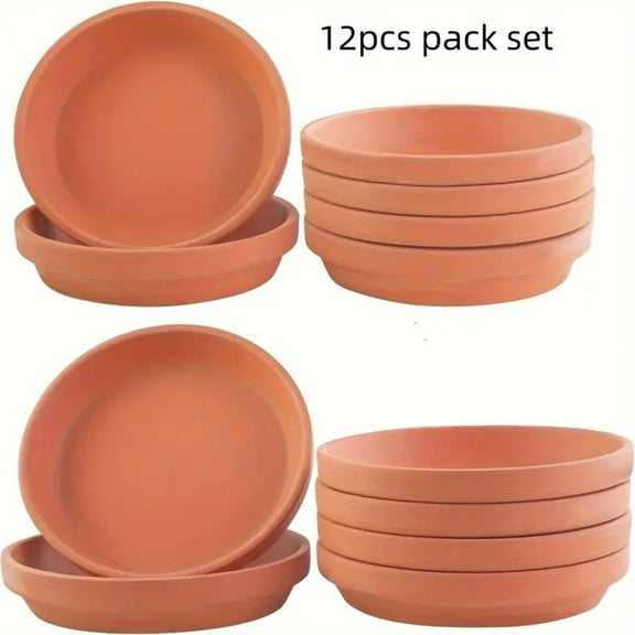 12 Count 4.5 Inch Clay Plant Saucers