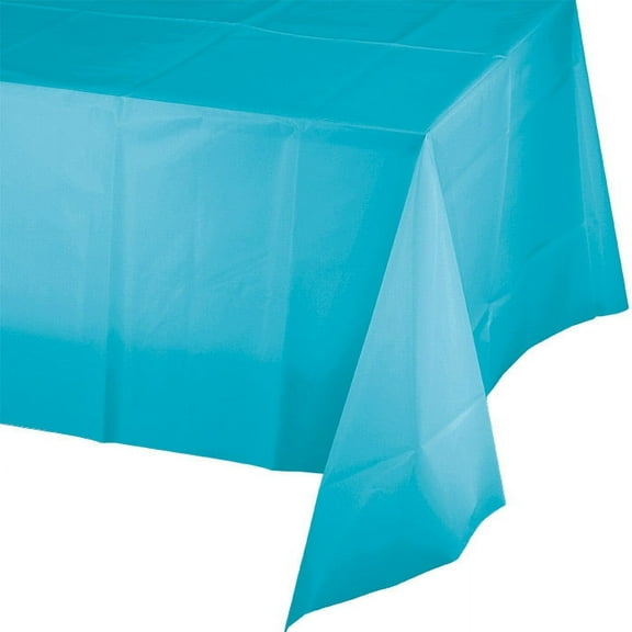 12 Count Bulk Pack Bermuda Blue Plastic Table Covers