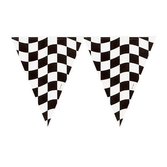 12 Count Bulk Pack Black and White Check Banners