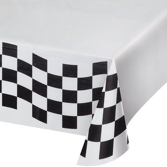 12/Case Bulk Black and White Check Paper Table Covers