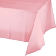 thumbnail image 1 of 12/Case Bulk Classic Pink Plastic Table Covers, 1 of 6