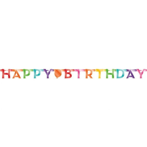 12 Count Bulk Pack Colorful Happy Birthday Banners