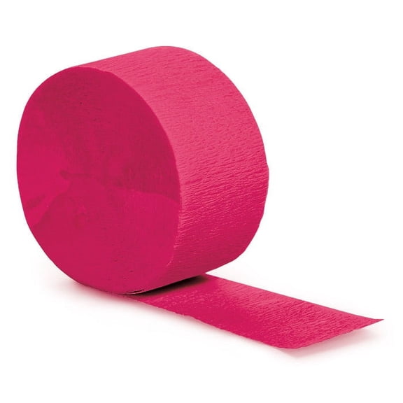 12/Case Bulk Hot Magenta Crepe Streamer 81 ft