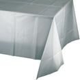 thumbnail image 1 of 12 Count Bulk Pack Shimmering Silver Plastic Table Covers 54 inch x 108 inch, 1 of 1