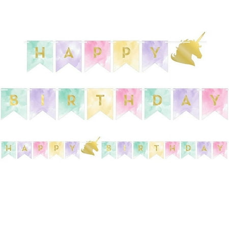 12 Count Bulk Pack Sparkle Unicorn Party Banners