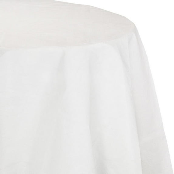 12/Case Bulk White Round Paper Table Covers 82 inch