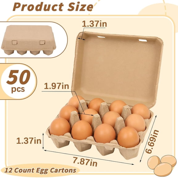 12-Count Cardboard Egg Cartons Bulk Pack