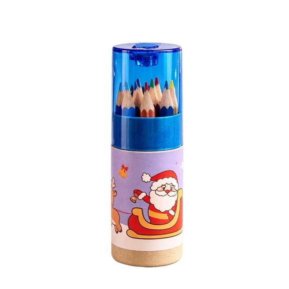 12 Count Colored Pencils Set In Tube, Blank Barrel Drawing Art Supplies For Adults Artists, Portable Sketching Holiday Gift
