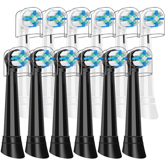 12 Count Electric Toothbrush Replacement Heads Compatible with Oral B iO 2/3/4/5/6/7/8/9/10, Medium Bristles for Gentle Gum Care, Toothbrush Refill Heads, Deep Cleaning Rotating Powerhead, Multicolor