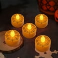 thumbnail image 1 of 12-Count Halloween LED Tea Lights - Battery Operated Flameless Candles with Timer Pumpkin Ghost Designs Safe Tabletop Decor Set(A), 1 of 6