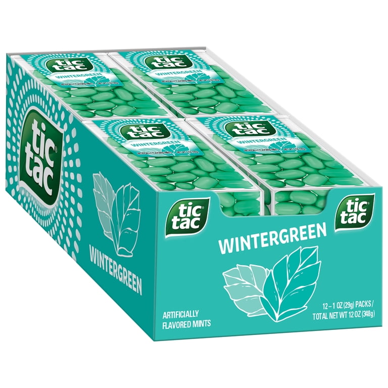Tic Tac Wintergreen Breath Mints, 12 Count, 1 oz Packs, On-The-Go