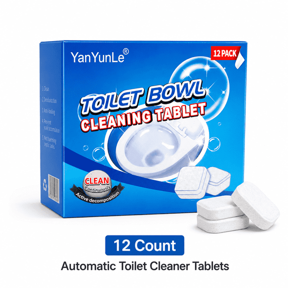 12 Count Toilet Cleaner Tablets, Automatic Toilet Bowl Tank Cleaner, Long-Lasting Drop-In Tabs for Continuous Toilet Care