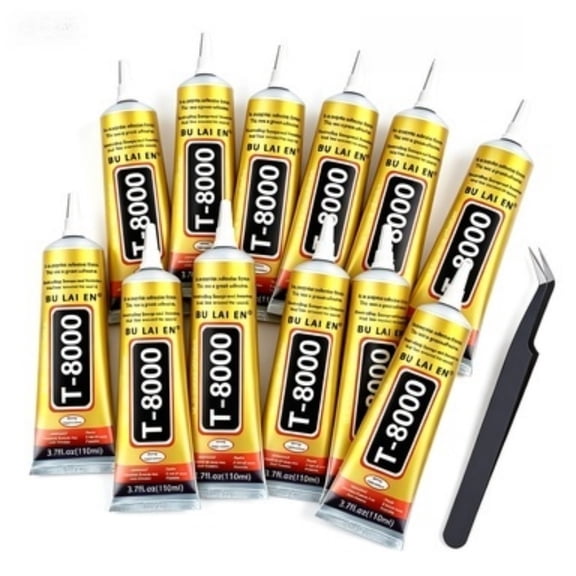 12 Count Upgrade T-8000 3.88oz Transparent Elastic Adhesive, Waterproof Flexible Glue for Phone Screen, Shoes, Rhinestone Crafts, Glass Frame and Multi-Surface Repair