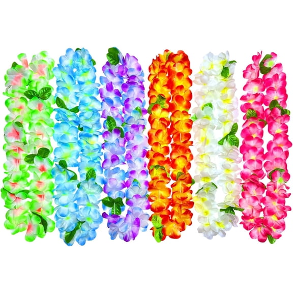12 Counts Hawaiian Leis for Luau Party Supplies, Tropical Flower Lei Decorations, Premium Artificial Leis for Wedding, Graduation, Beach & Birthday Party Favors$$Home Decor, Kitchen, & Other