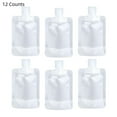 thumbnail image 1 of 12 Counts Reusable Plastic Pouches, Squeeze Bulk Pouches, Clear Juice Drink Bags for Travel Beverage Adults, 1 of 6