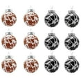 thumbnail image 1 of 12 Cowhide Printed Christmas Balls Ornaments, Black/Brown/White Plastic Cow Xmas Ball, Classic Hanging Xmas Ornament Bluk for Christmas Decoration Indoor, 1 of 9
