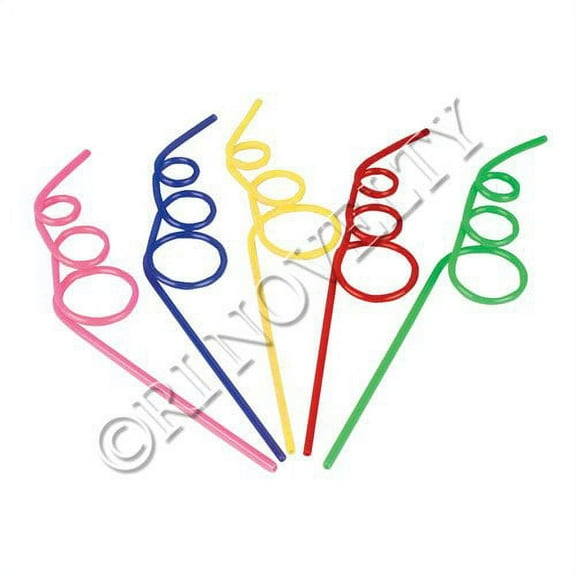 ~ 12 ~ Crazy Loop Straws -value pack - assorted color