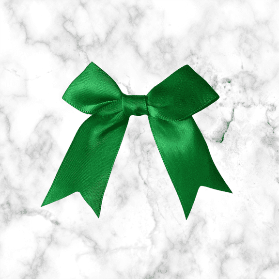 Emerald Satin Ribbon Bows 12 Count
