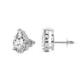 12 Ct Lab Grown Diamond Earrings IGI Certified Pear Shape Solitaire