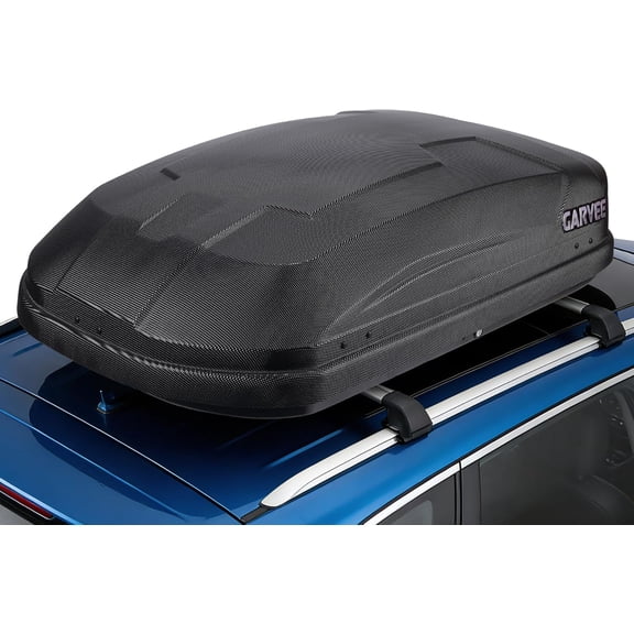 12 Cu Ft Rooftop Cargo Box 135 lb Capacity Lockable Roof Cargo Carrier for SUV Van Car Black