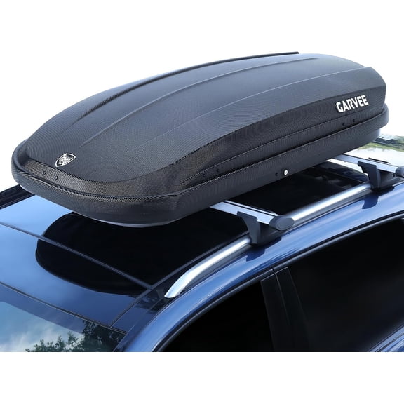 12 Cu.Ft Rooftop Cargo Box 165 lb Capacity Dual-Side Opening Hard Shell Roof Cargo Carrier for SUV Car Van Black