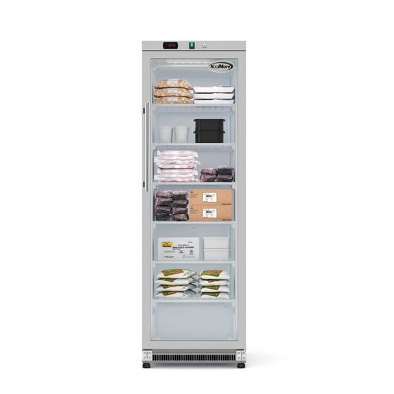 12 Cu. ft. Commercial Freezer with Glass Door in Stainless Steel - Manual Defrost (KM-FMD12SGD)