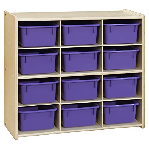 contender baltic birch storage 12 compartment cubby with trays