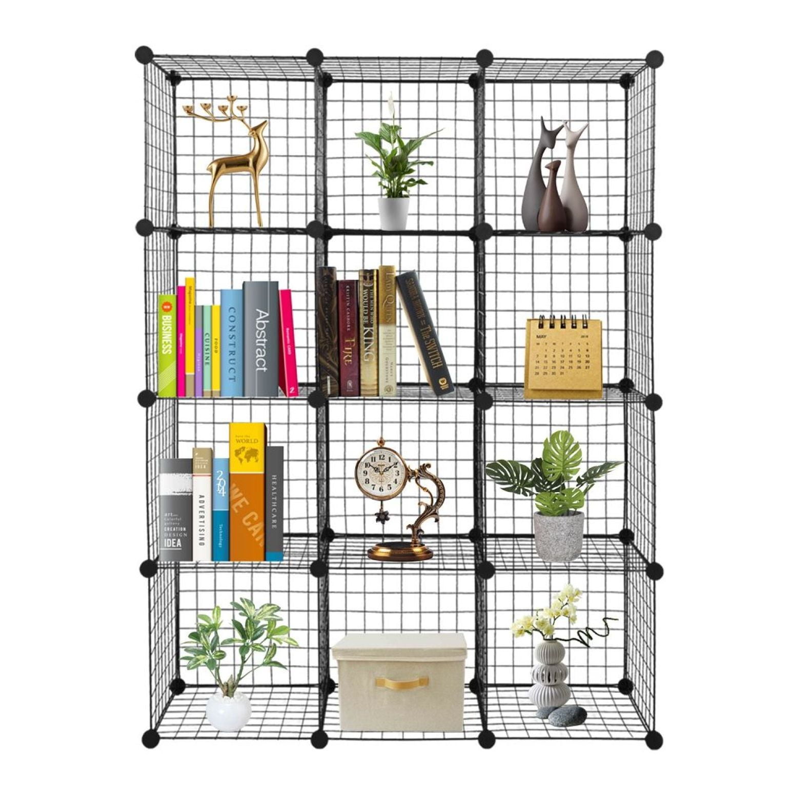 12-Cube Organizer Cube Storage Shelves Wire Cube Storage Origami ...