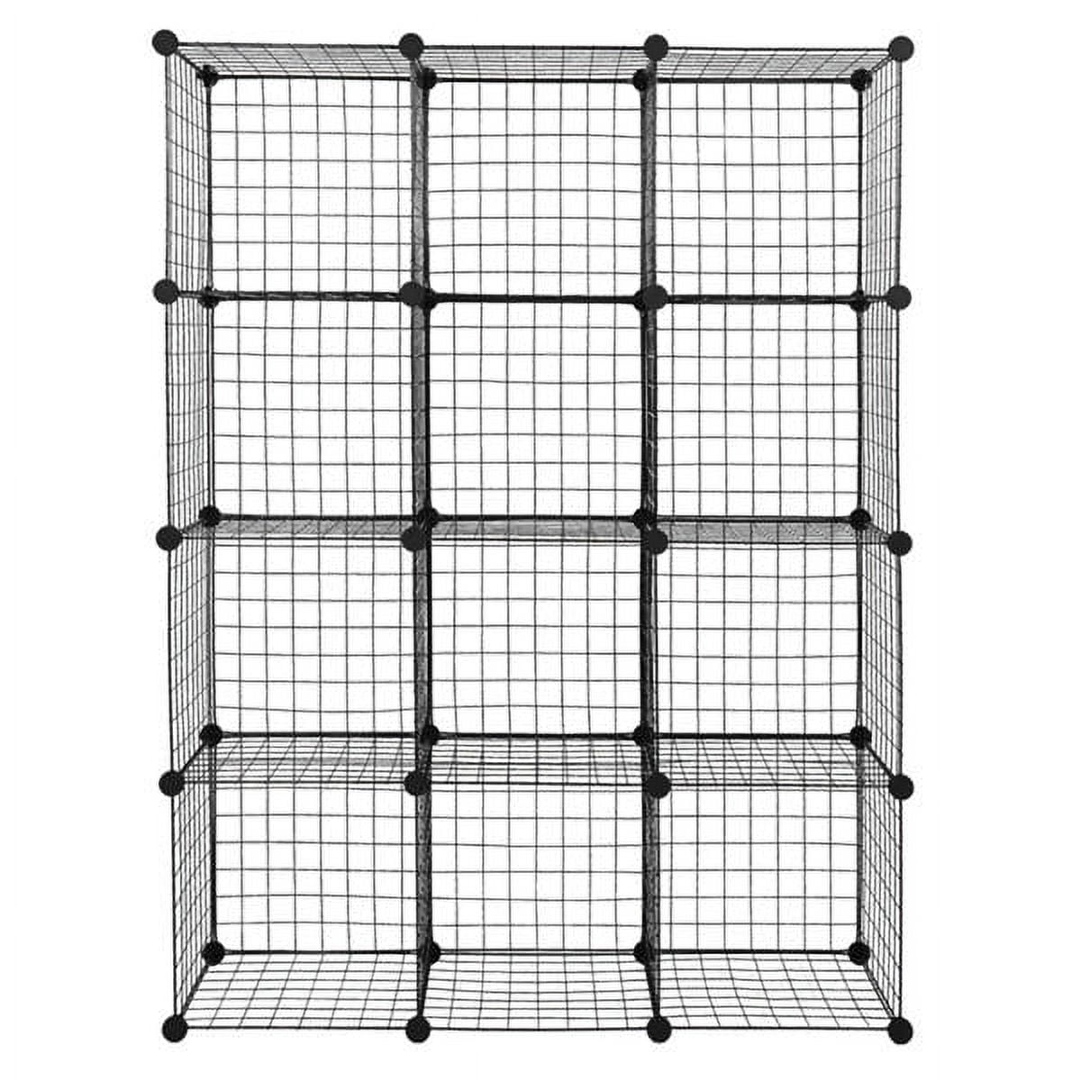 12Cube Organizer Storage Shelves Wire Origami Metal Grid Multifunction