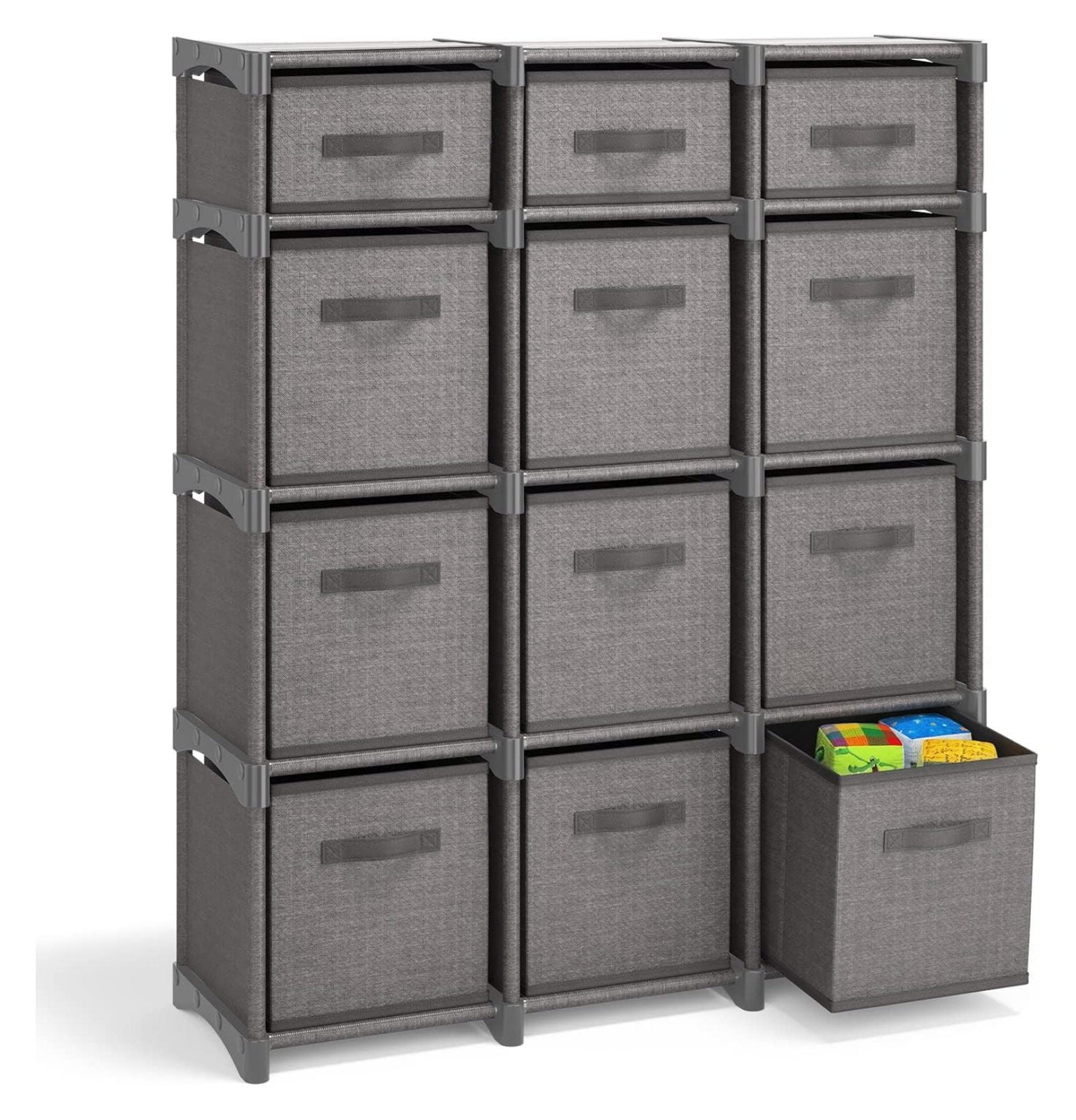 12 Cube Storage Organizer Gray Cube Organizer Shelf, DIY Storage