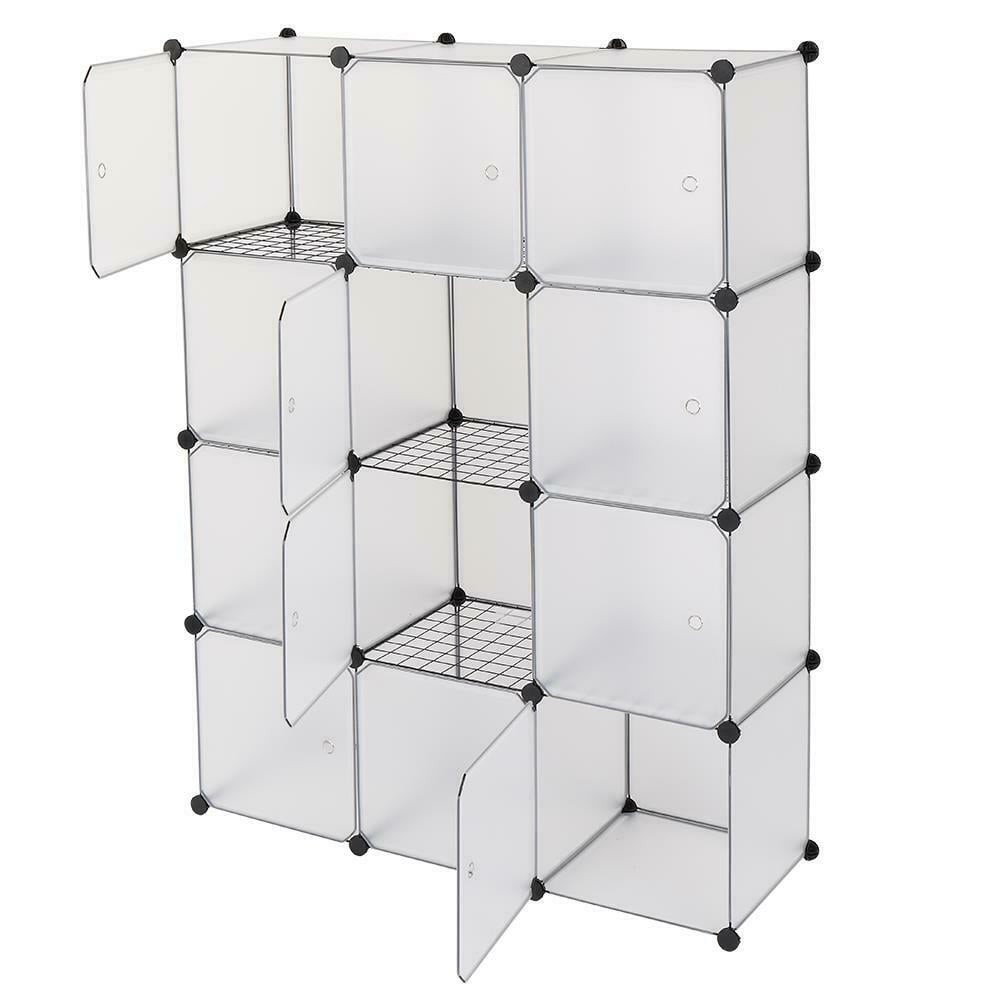 12 Cubes Portable Cube Storage Organizer Wire Cube Shelves Units Cubby