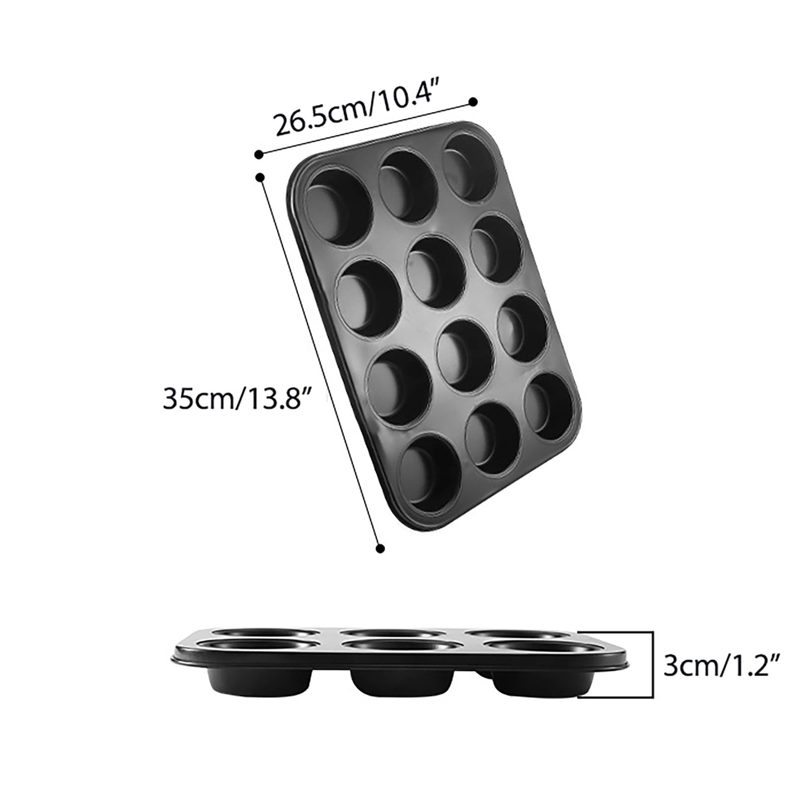 12 Cup Carbon Steel Muffin Cupcake Baking Pan Non Stick Dishwasher