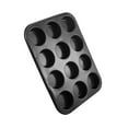 12 Cup Carbon Steel Muffin Cupcake Baking Pan Non Stick Dishwasher Microwave Saf