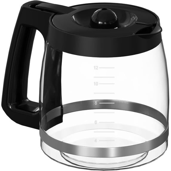 12-Cup Coffee Maker Glass Carafe Replacement Compatible with Hamilton Beach Models 46310, 49980R, 49976, 49350, 49980A, 49980Z, 49983, 49618, 46300, 49966 1 Pack