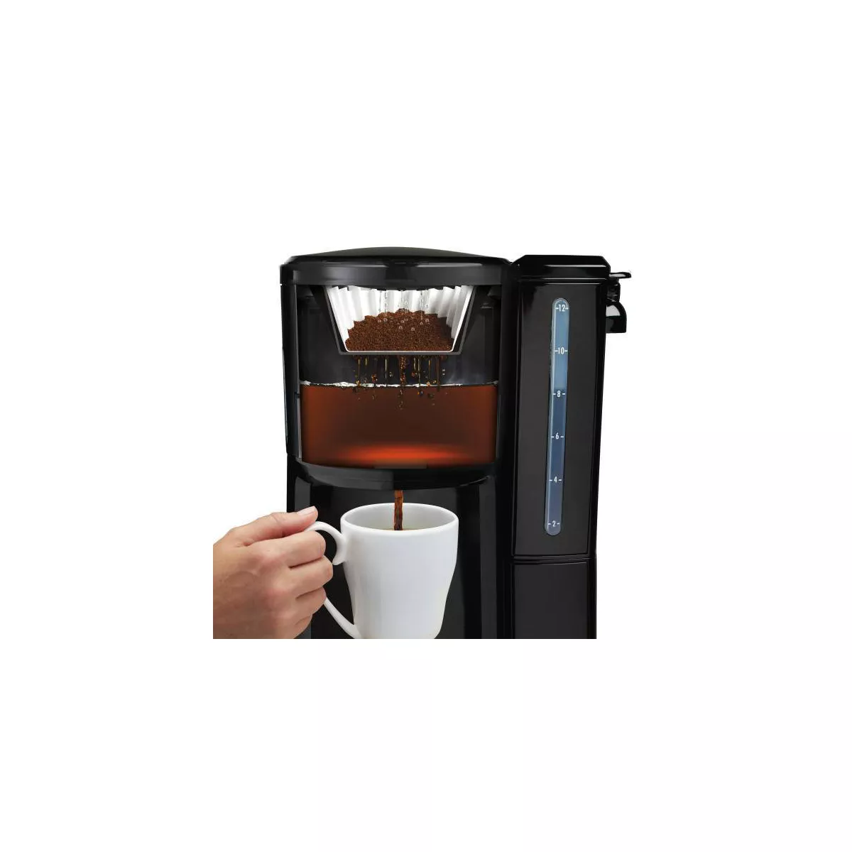 12Cup Dispensing Programmable Coffeemaker with Removable Water Reservoir,Black