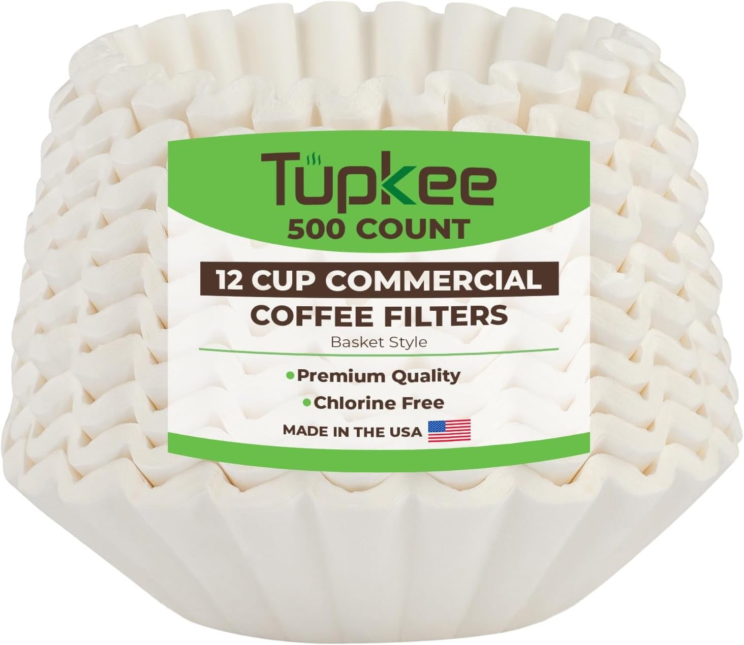 12-Cup Large Coffee Filters - 9.75” x 4.25” - 500 Count - Tall Walled ...
