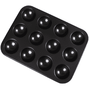 12-Cup Mince Pie Baking Pan, Non Stick Carbon Steel Baking Pan, Half Round Muffin Cup Cake Mould, 15 x 11.4 in / 38 x 29 cm Baking Tray for Cakes, Bread, Pudding