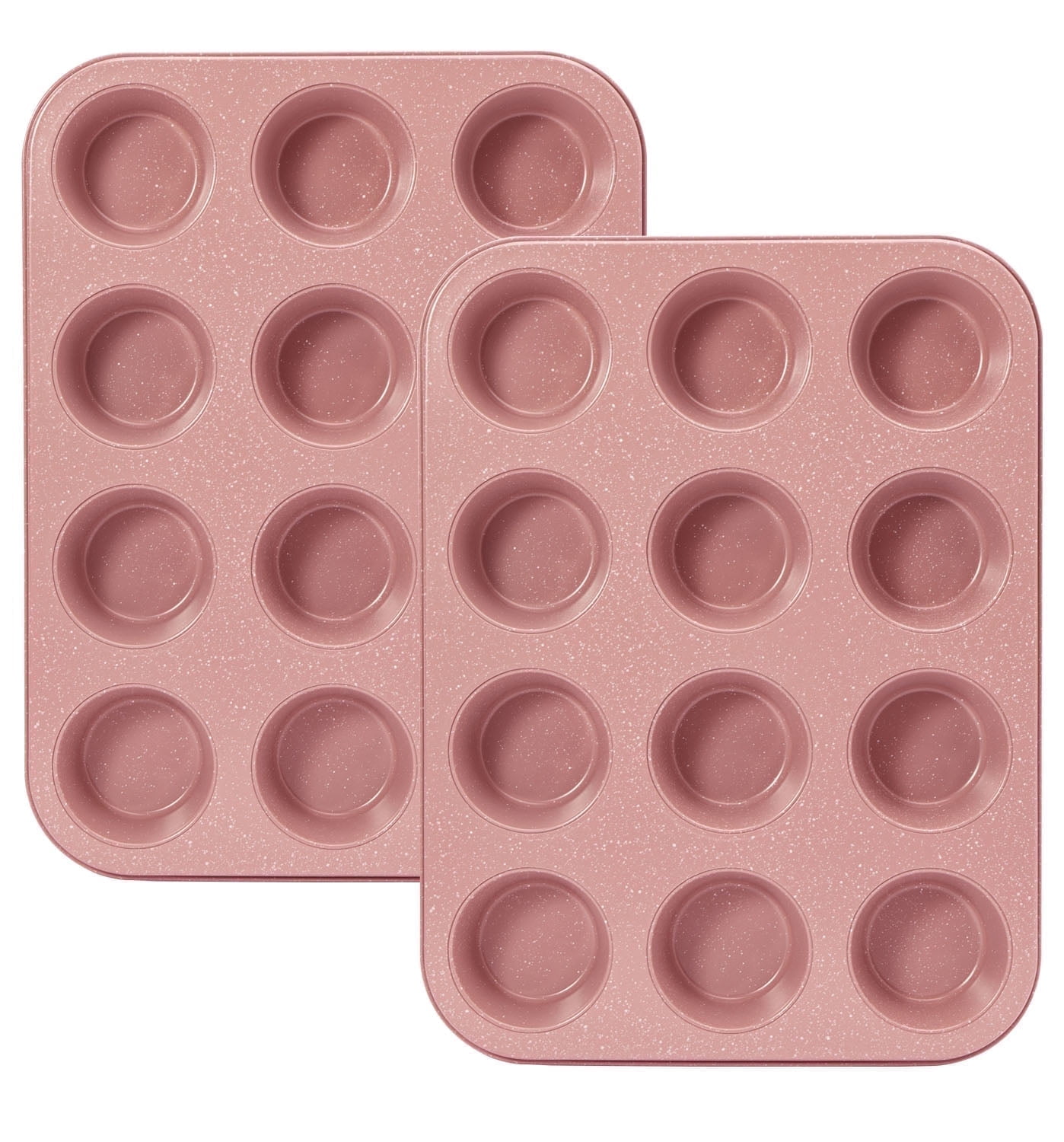 Bakdcore Cupcake Tin 12 Cup, Nonstick Muffin Tin for Baking 2 Pack, Carbon Steel Stackable Cup Cake Pan for Making Muffin, Cupcakes, Rust Proof & Warp Resistant