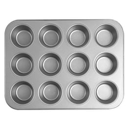 12ct Nonstick Aluminized Steel Muffin Pan with Lid Clear - Figmint™