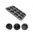 thumbnail image 1 of 12-Cup Nonstick Muffin Pan, Cupcake Pan, 13"X10" Diameter Cup, Black, 1 of 4