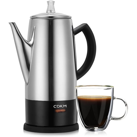 12 Cup Percolator, PC-9822, Stainless Steel with keep warm,cordless service (Mirror Polished)