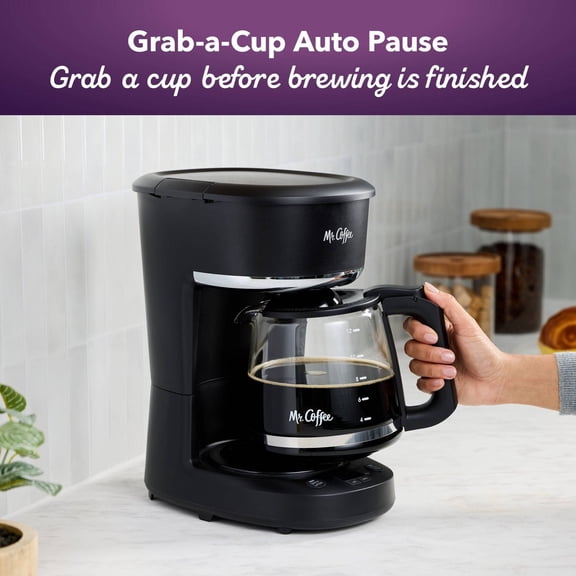 12-Cup Programmable Coffee Maker with Auto Brew, Delay Start, Auto Shutoff, Removable Filter Basket, Drip Coffee Machine for Hot Coffee Brewing at Home or Office, Black